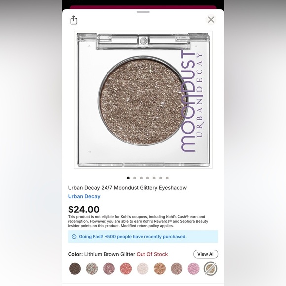 Urban Decay Moon Glitter Eye Shadow in Lithium New - Picture 5 of 5